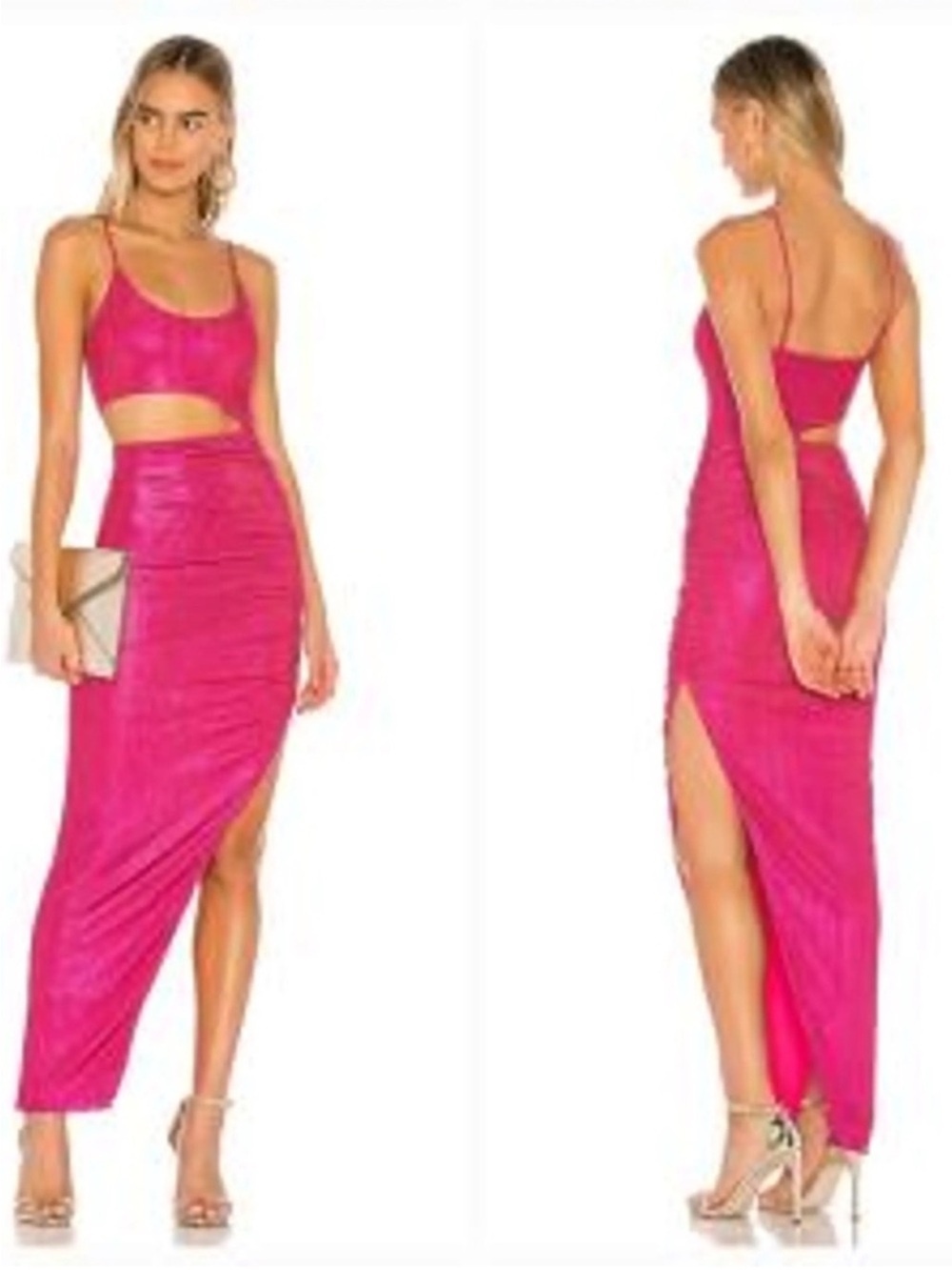 superdown Hot Pink High-Low Cutout Dress